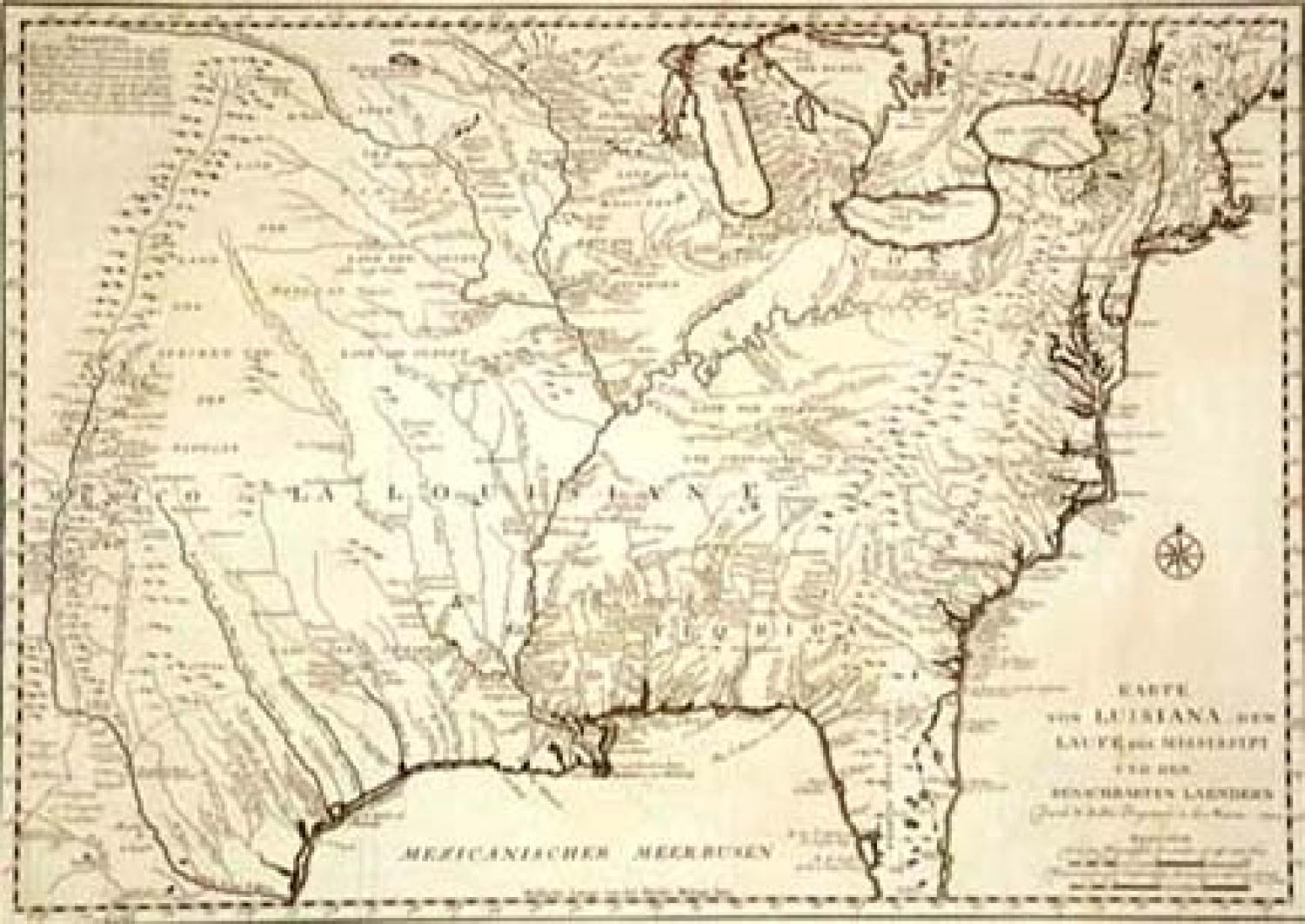 SOLD Karte von Luisiana, dem Laufe des Mississipi und den Benachbarten Laendern