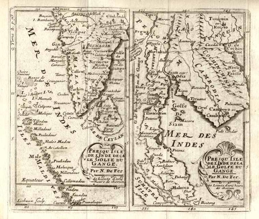 SOLD Presqu' Isle de L'Inde Deca Le Golfe de Gange and Prequ'Isle de  L'Inde dela le Golfe du Gange