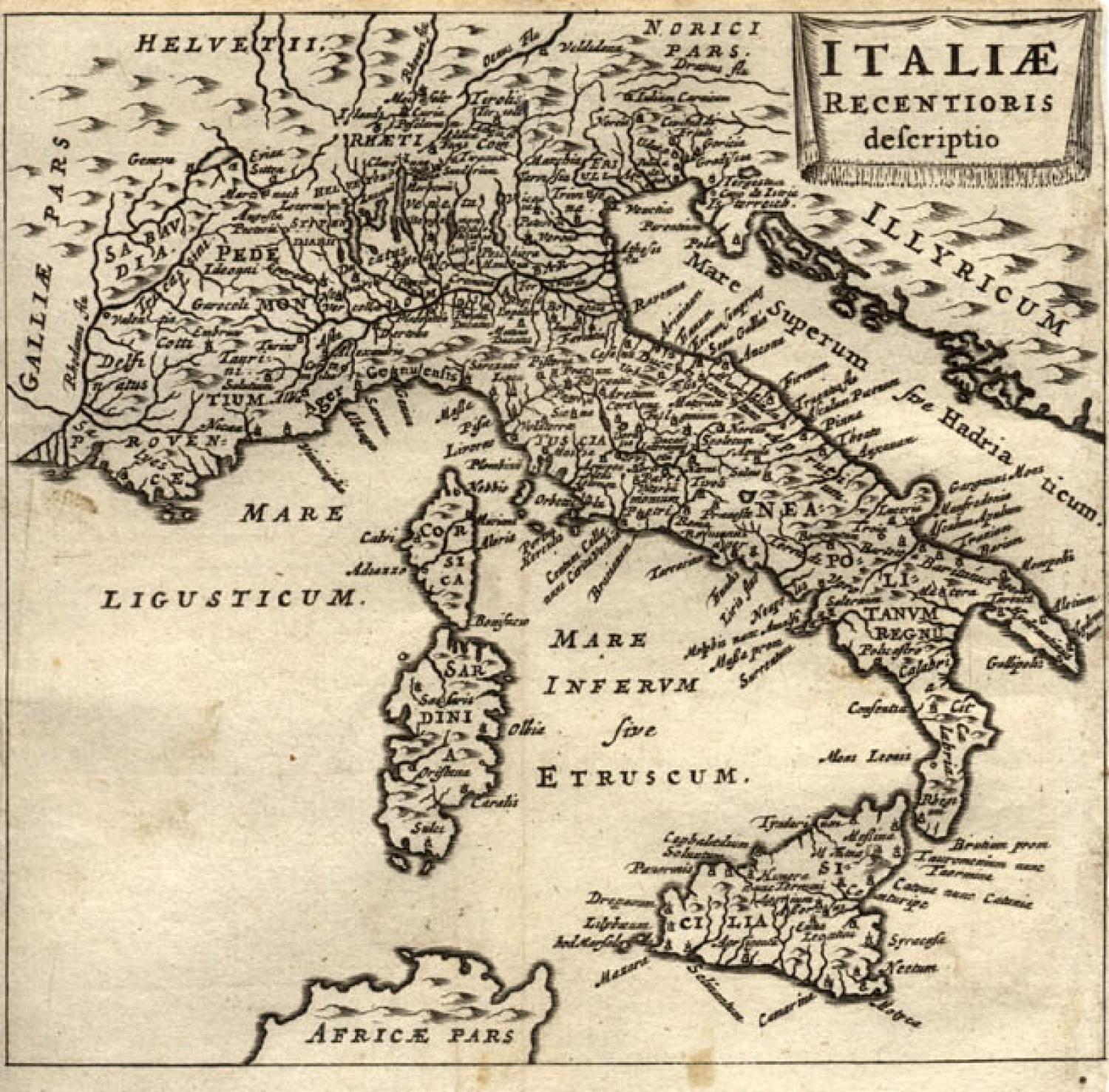 Cluver - Italiae recentioris descriptio