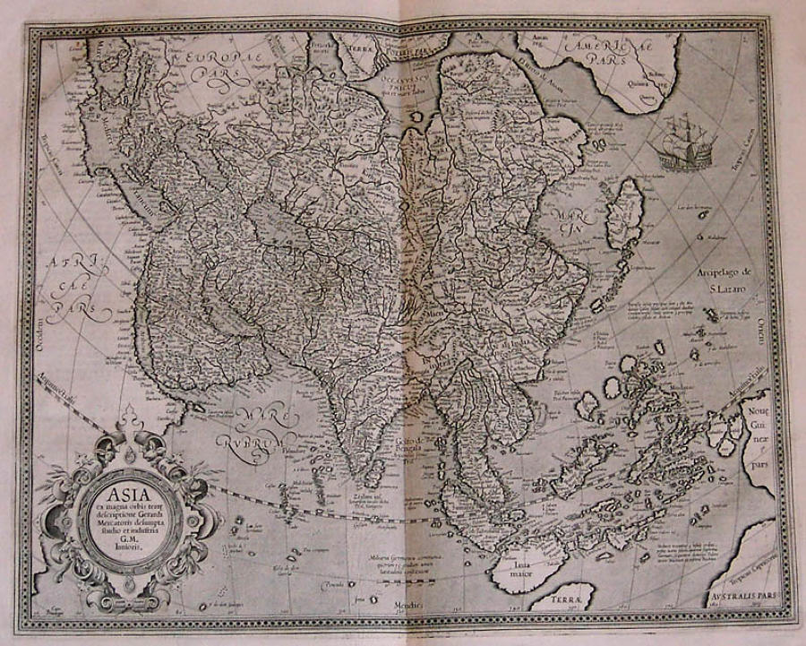 SOLD Asia ex magna Orbis terre descriptione Gerardi Mercatoris