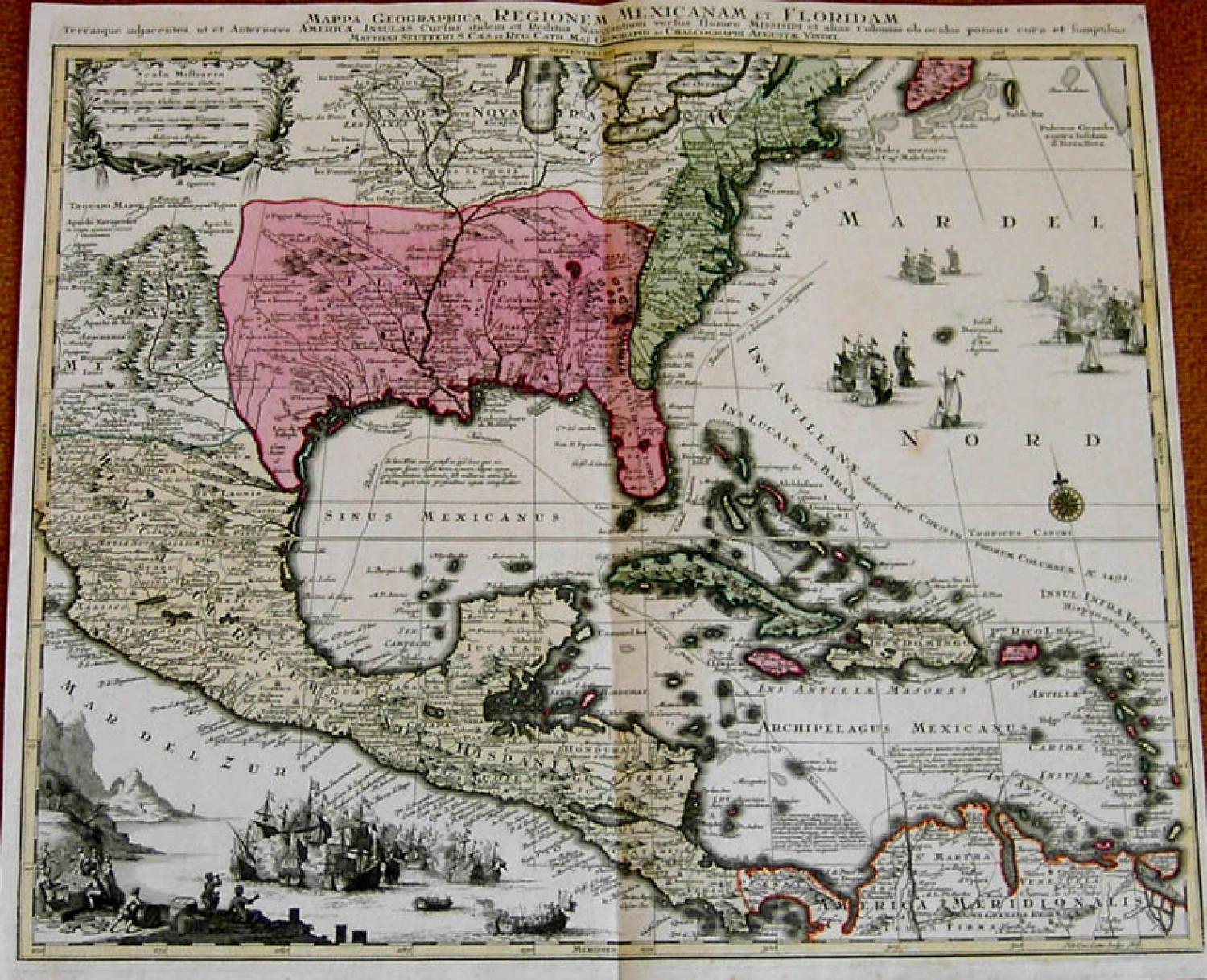 SOLD Mappa Geographica Regionem Mexicanam et Floridam Terrasque adjacentes. ...