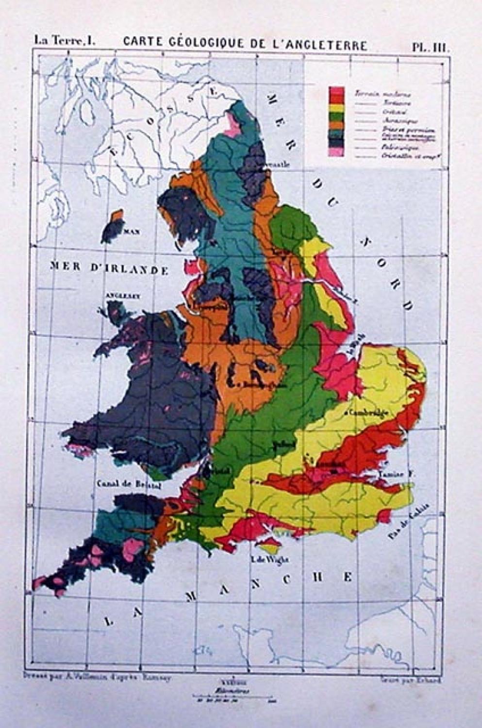SOLD Carte Geologique de l'Angleterre