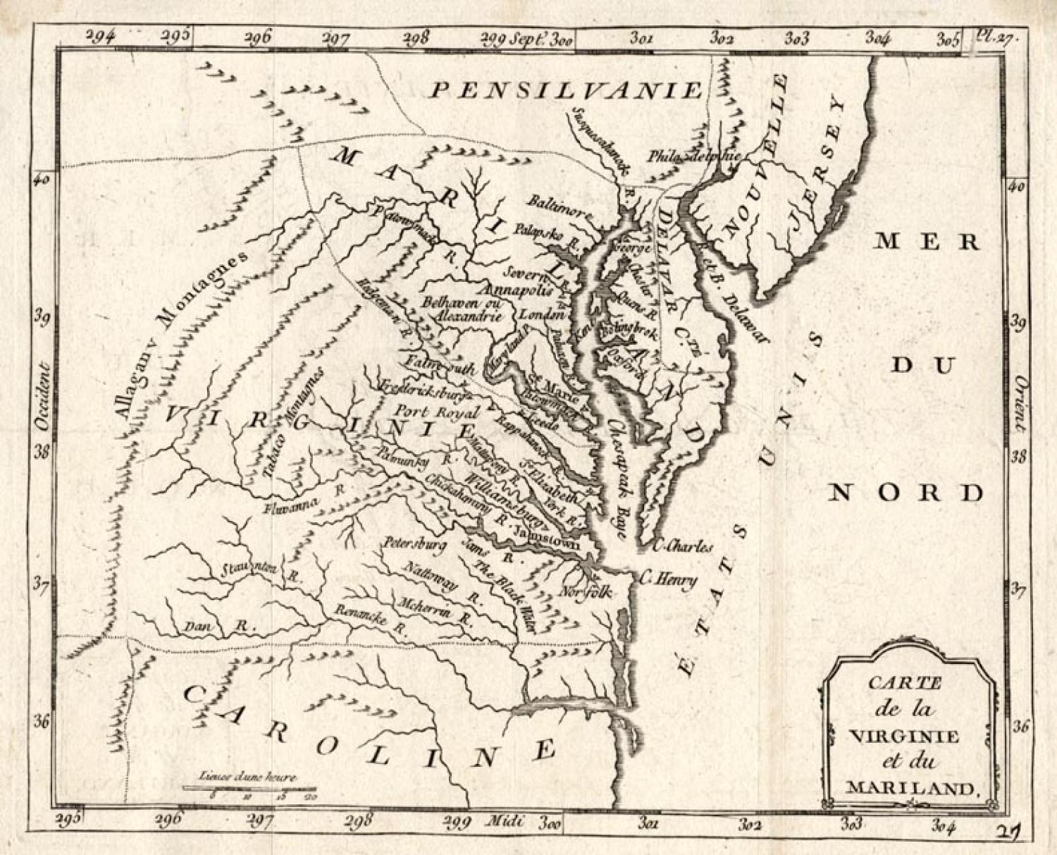 SOLD Carte de la Virginie et du Mariland
