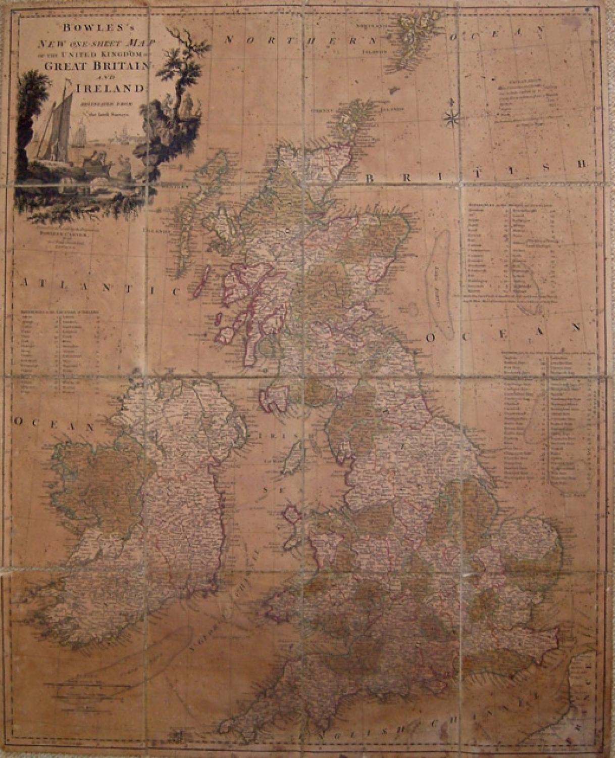 SOLD New One-Sheet Map of The United Kingdom of Great-Britain...