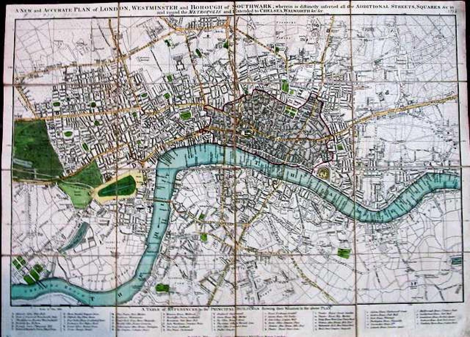 SOLD A New and accurate Plan of London, Westminster and Borough of Southwark ...