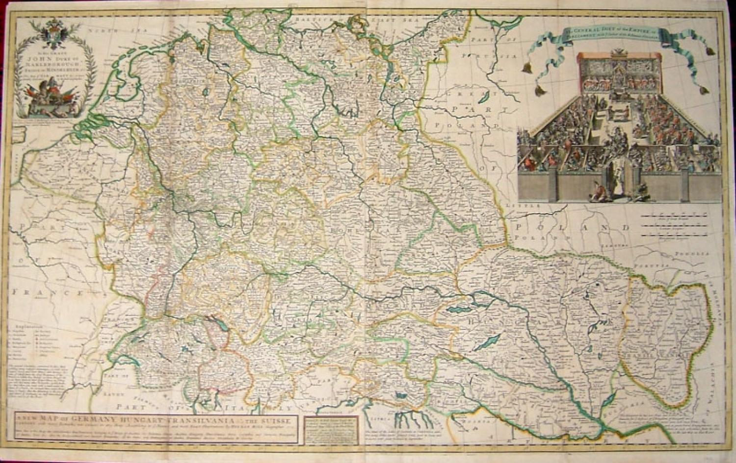 SOLD New Map of Germany, Hungary, Transilvania & The Suisse Cantons..