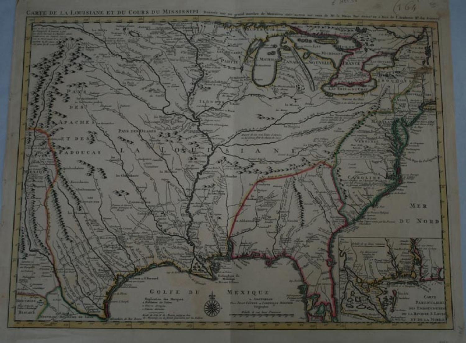 SOLD Carte de la Louisiane et du Cours du Mississipi