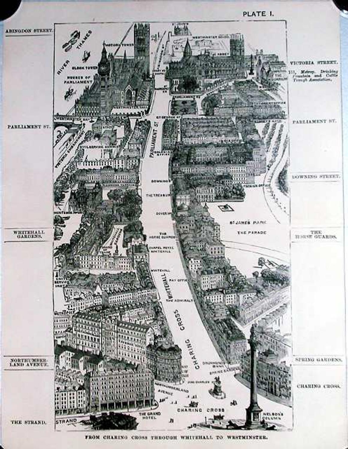 SOLD London in 1887, Plate I, From Charing Cross through Whitehall to Westminster