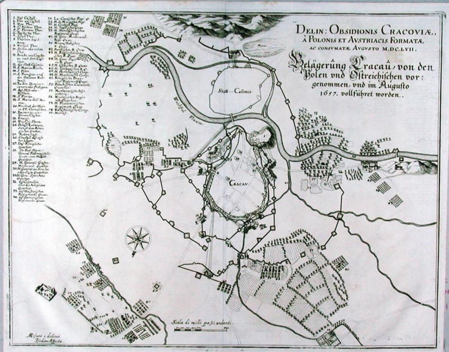 SOLD Belagerung Cracau von den Polen und Ostreichischen … 1657