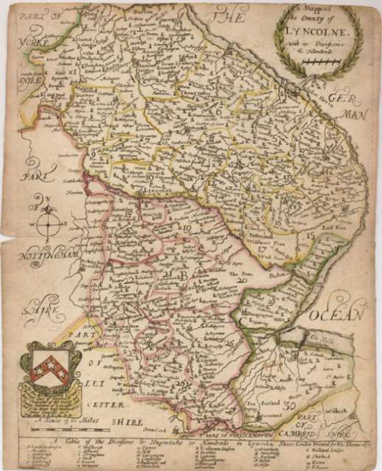 Blome - A Mapp of the County of Lyncolne