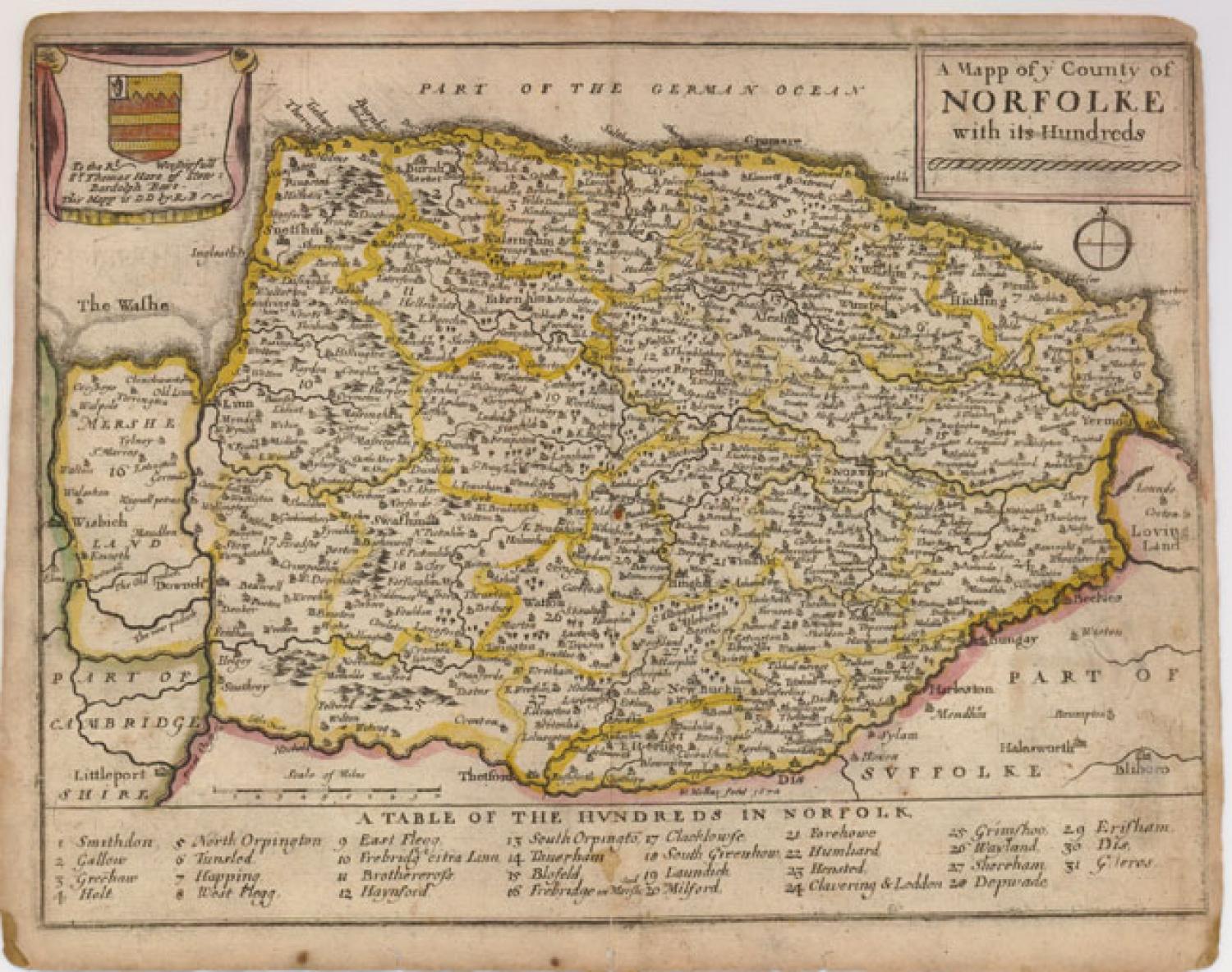 Blome - A Mapp of ye County of Norfolke