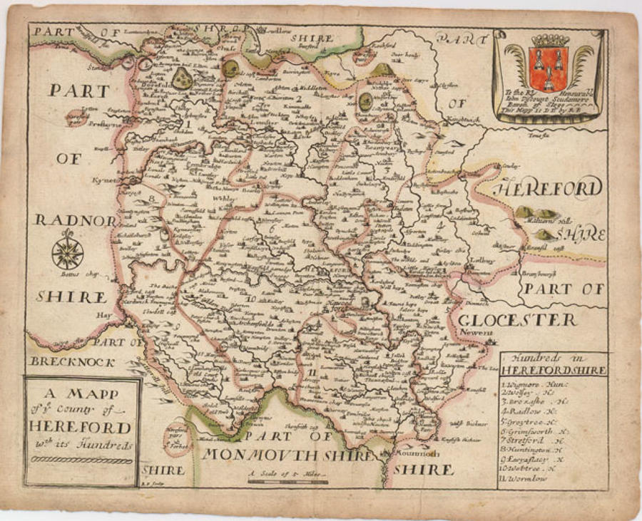 Blome - A Mapp of ye County of Hereford
