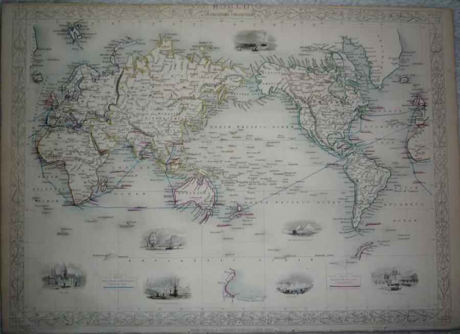 Tallis - The World on Mercator's Projection