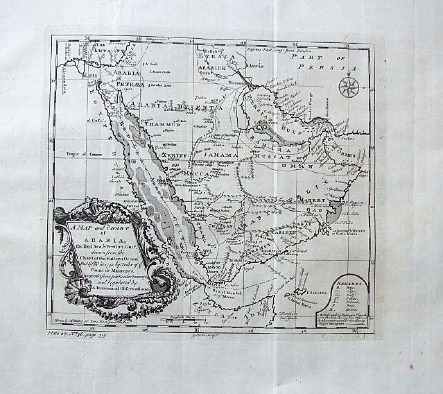 SOLD A Map and Chart Of Arabia