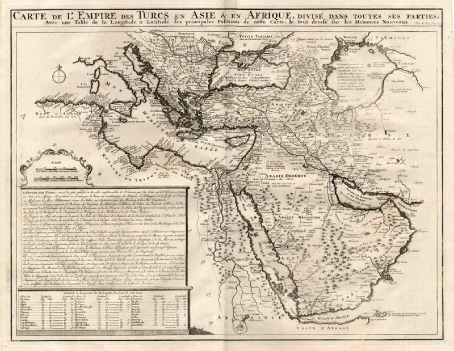 Chatelain - Carte de L' Empire des Turcs