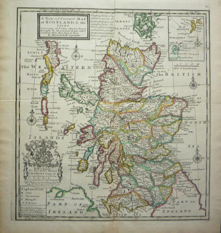 Moll  new correct map of Scotland & the Isles