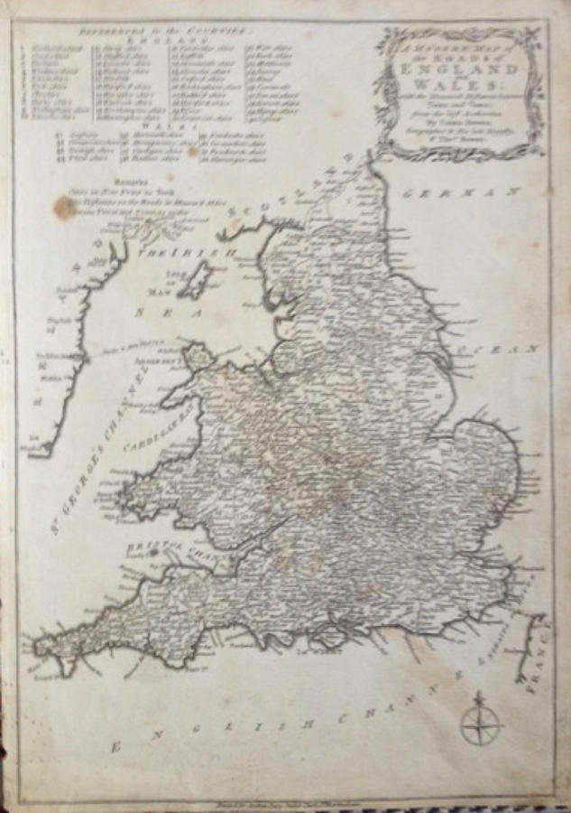 Bowen - Map of the Roads of England and Wales