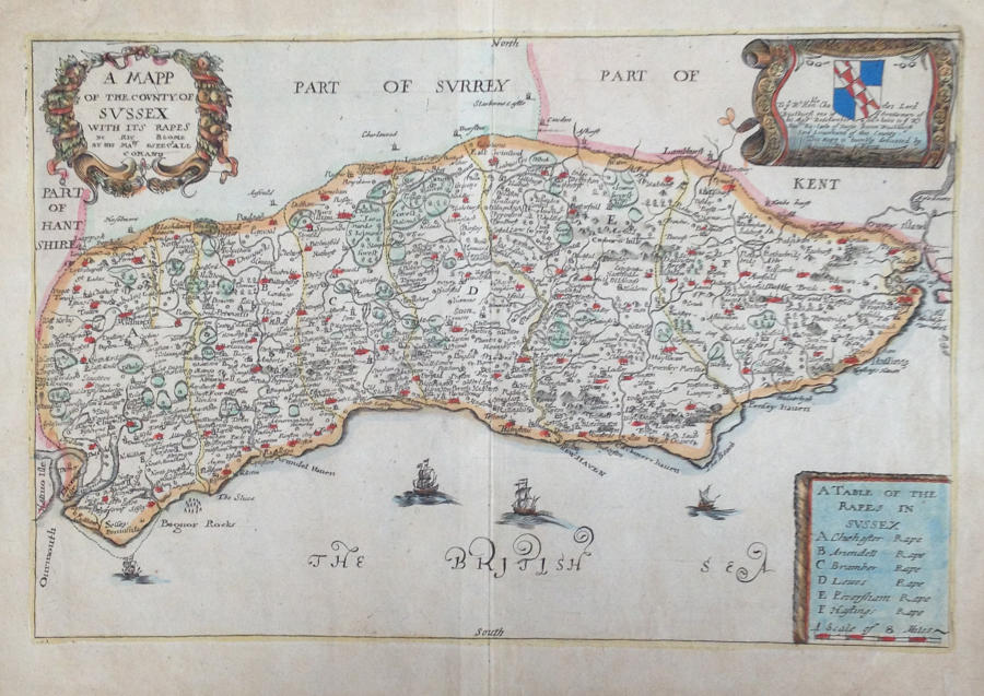 Blome - A Mapp of the County of Sussex