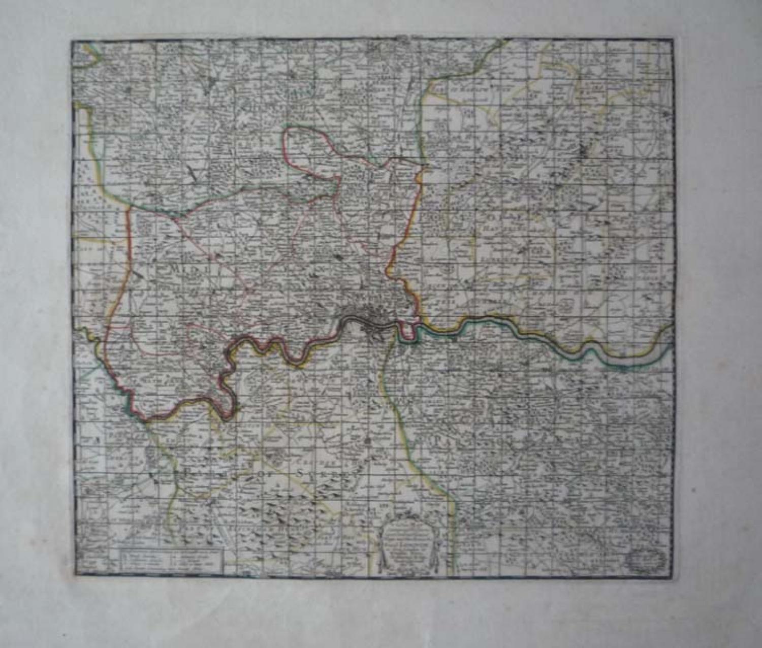 Moll - Map..Towns, Gentleman's Houses London