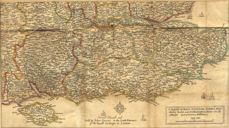 Hollar - (Set of 2) A Mappe of Kent, Southsex