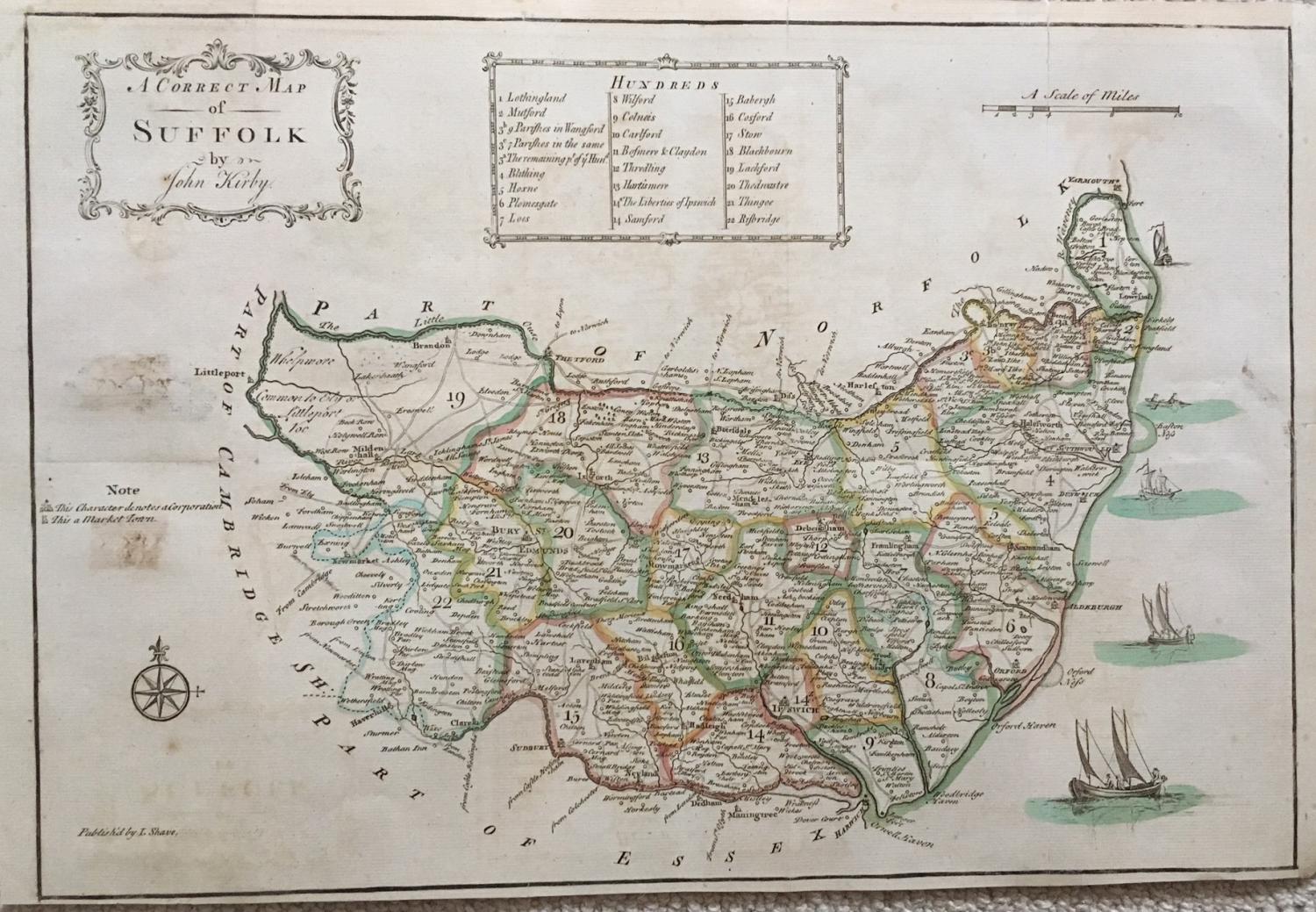 John Kirby - A Correct Map Of Suffolk