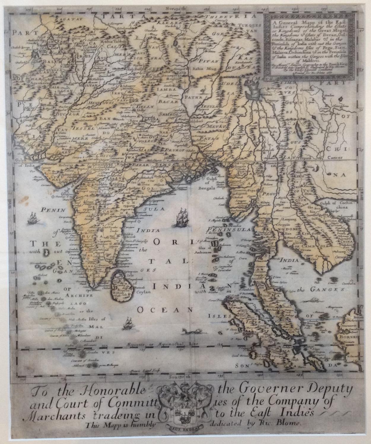 Blome - A General Mapp of the East Indies