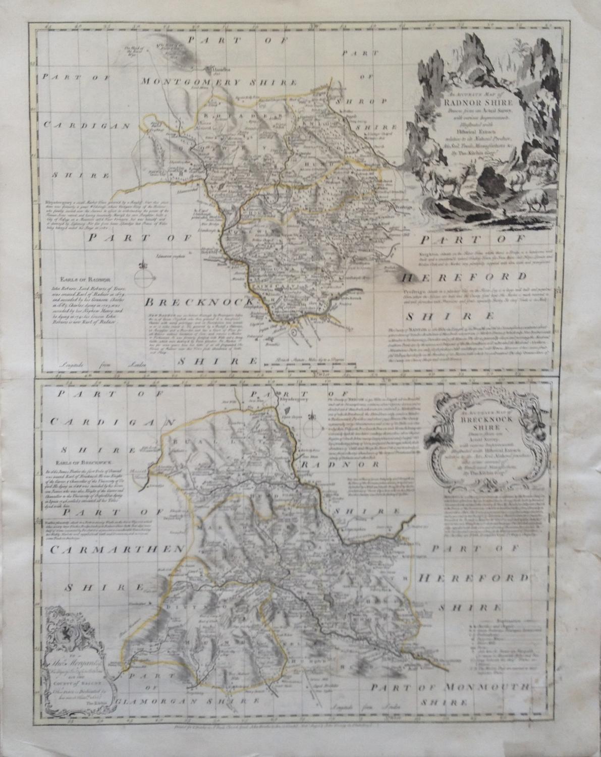 Kitchin - Accurate Map of Radnorshire/Breckno