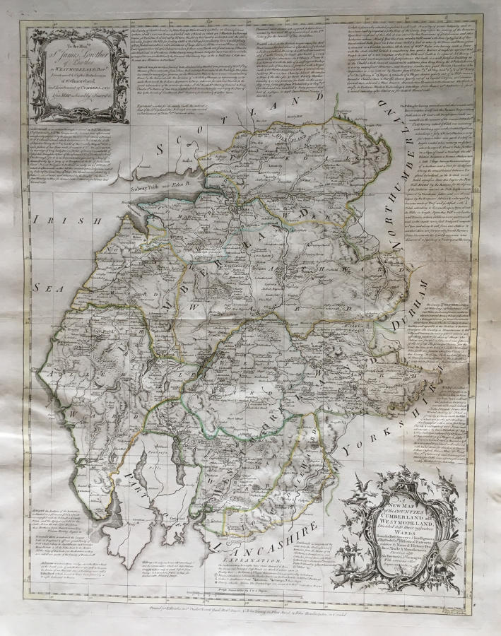 Bowen - A New Map of Cumberland / Westmorelan