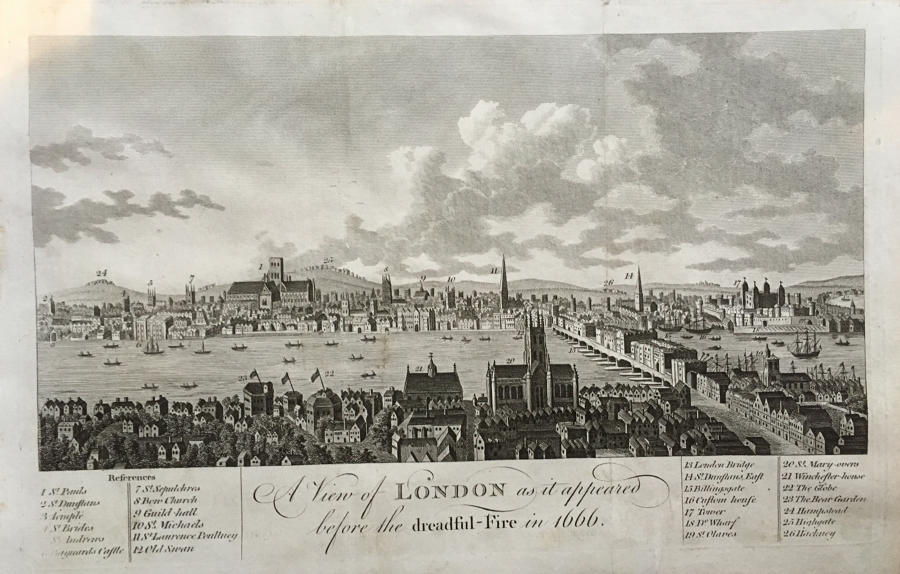 A View of London before the dreadful fire in