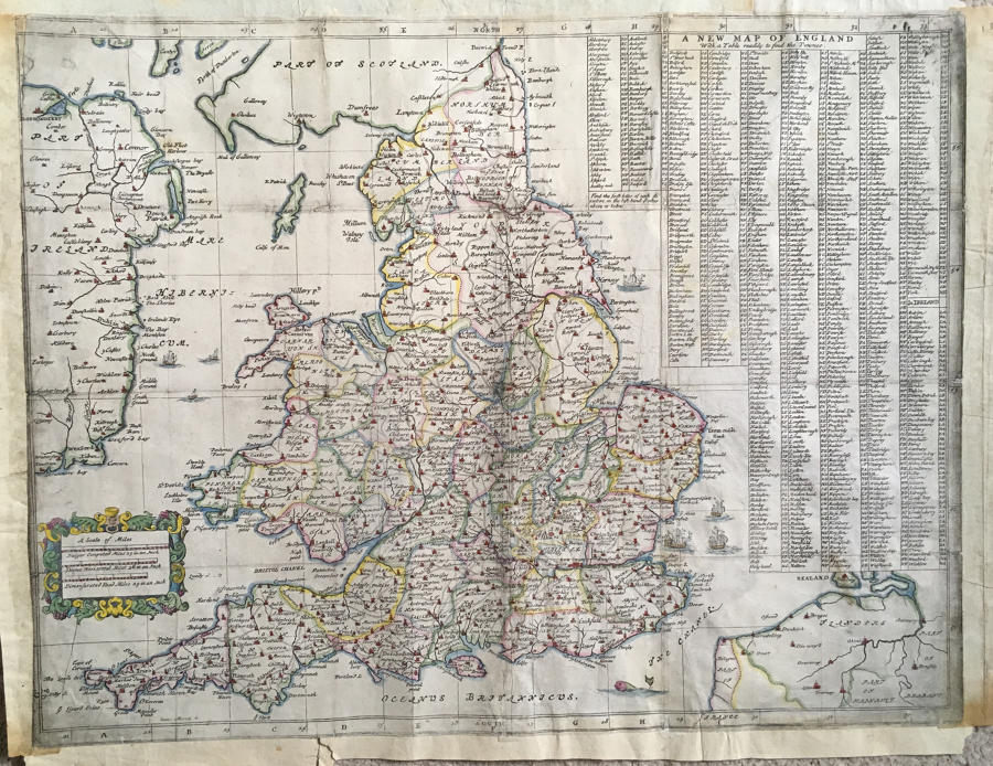 Ogilby -  ' New Map of England with a table t