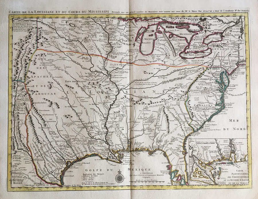 Covens & Mortier - Carte De La Louisiane et du Cours du Mississipi
